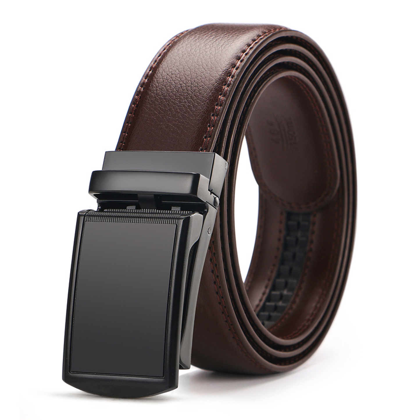 Falan Mule Men Genuine Leather Ratchet Belt with Automatic Click Buckle,Dress Belt for Men with Gift Box