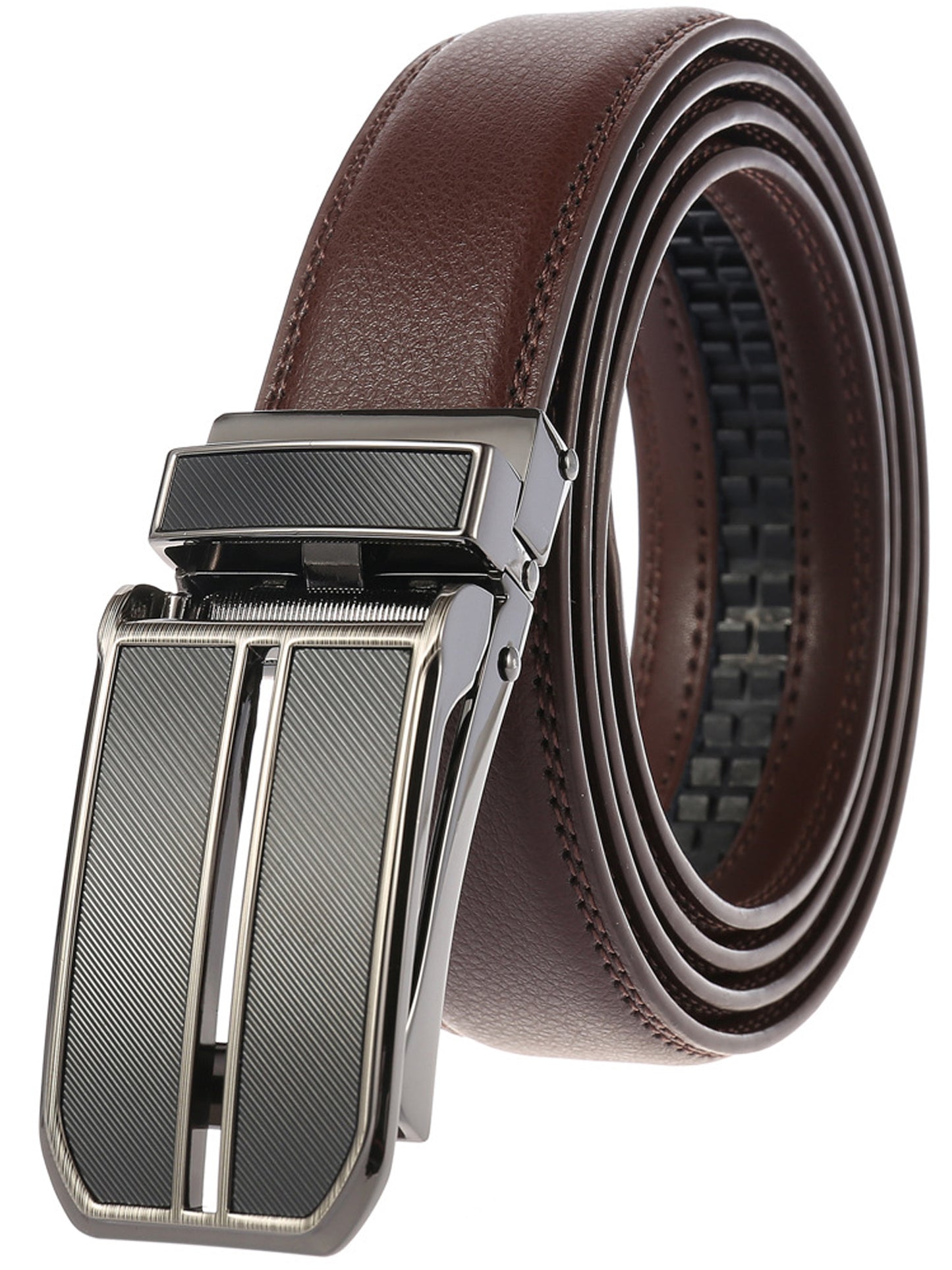 FALAN MULE Mens Belt,Slide Leather Ratchet Belt for Mens Dress Casual,Size Adjustable