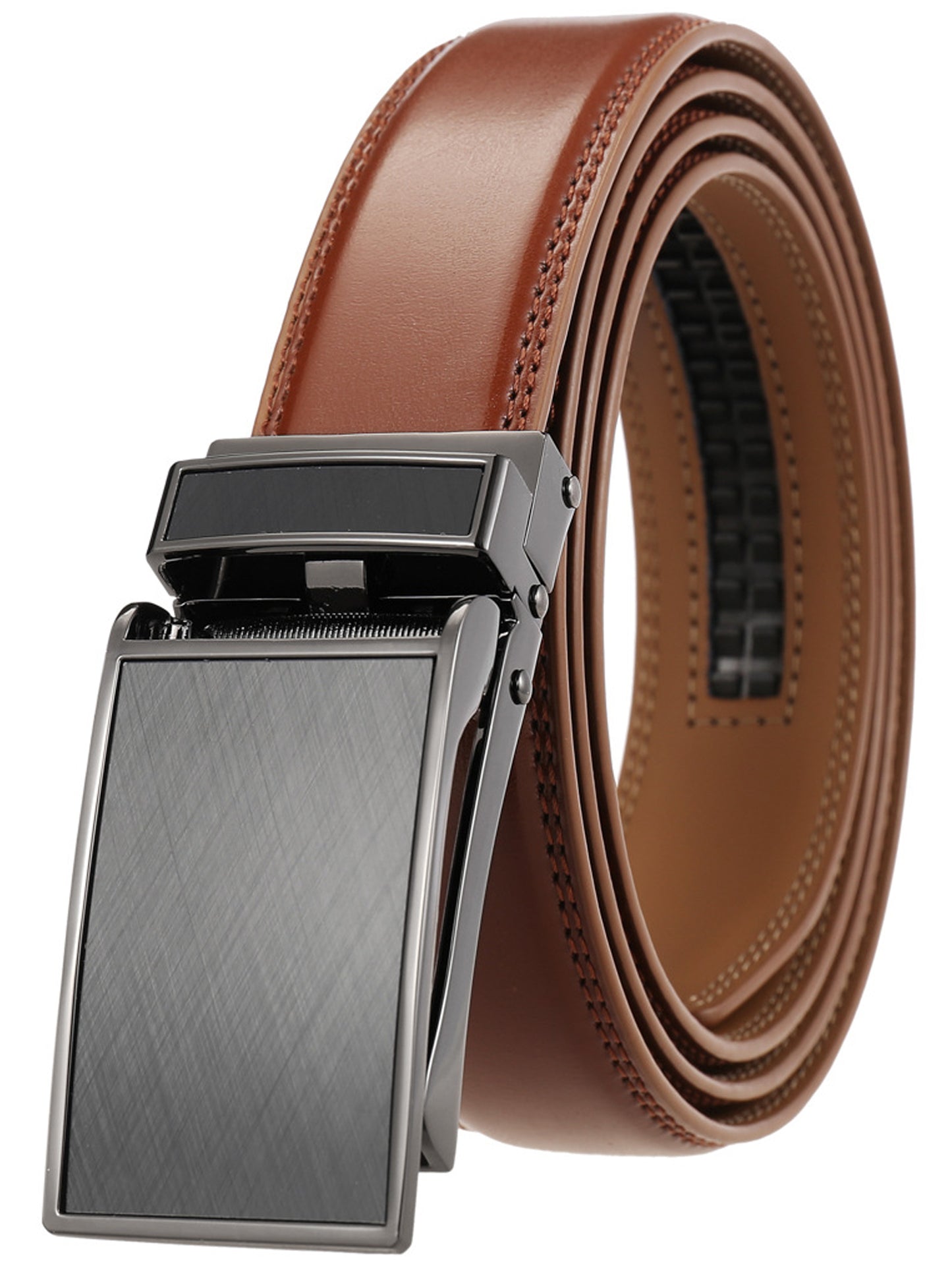 FALAN MULE Belt for Mens,Slide Leather Ratchet Belt for Mens Dress Casual,Size Adjustable