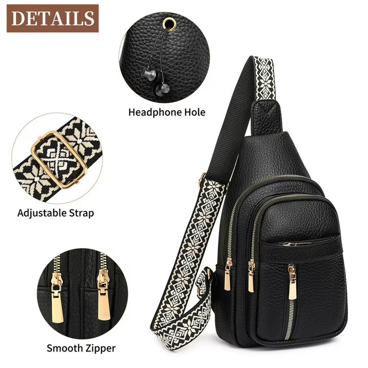 FALAN MULE Crossbody Bags for Women Trendy Leather Sling Chest Bag Fanny Packs for Women