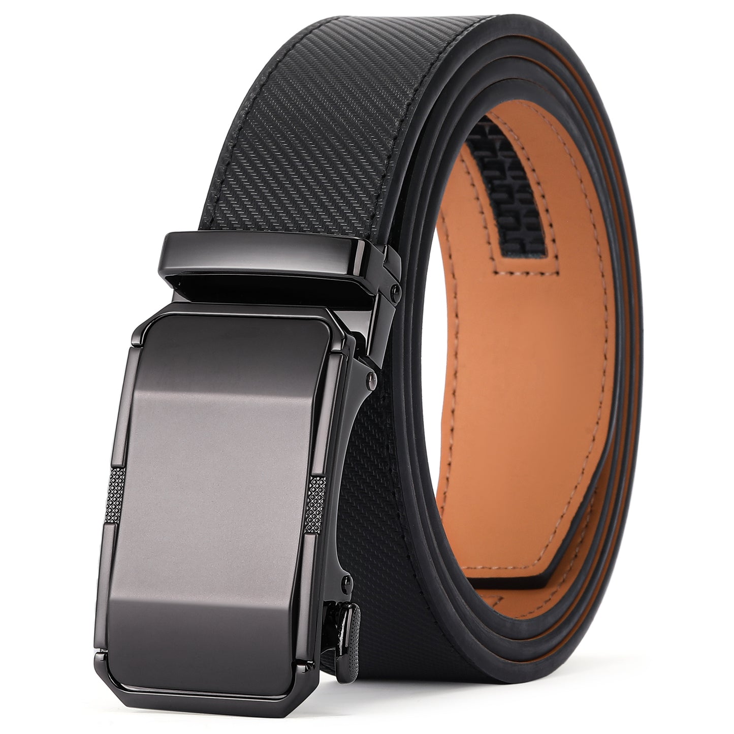 FALAN MULE Mens Belt,Slide Leather Ratchet Belt for Mens Dress Casual,Size Adjustable