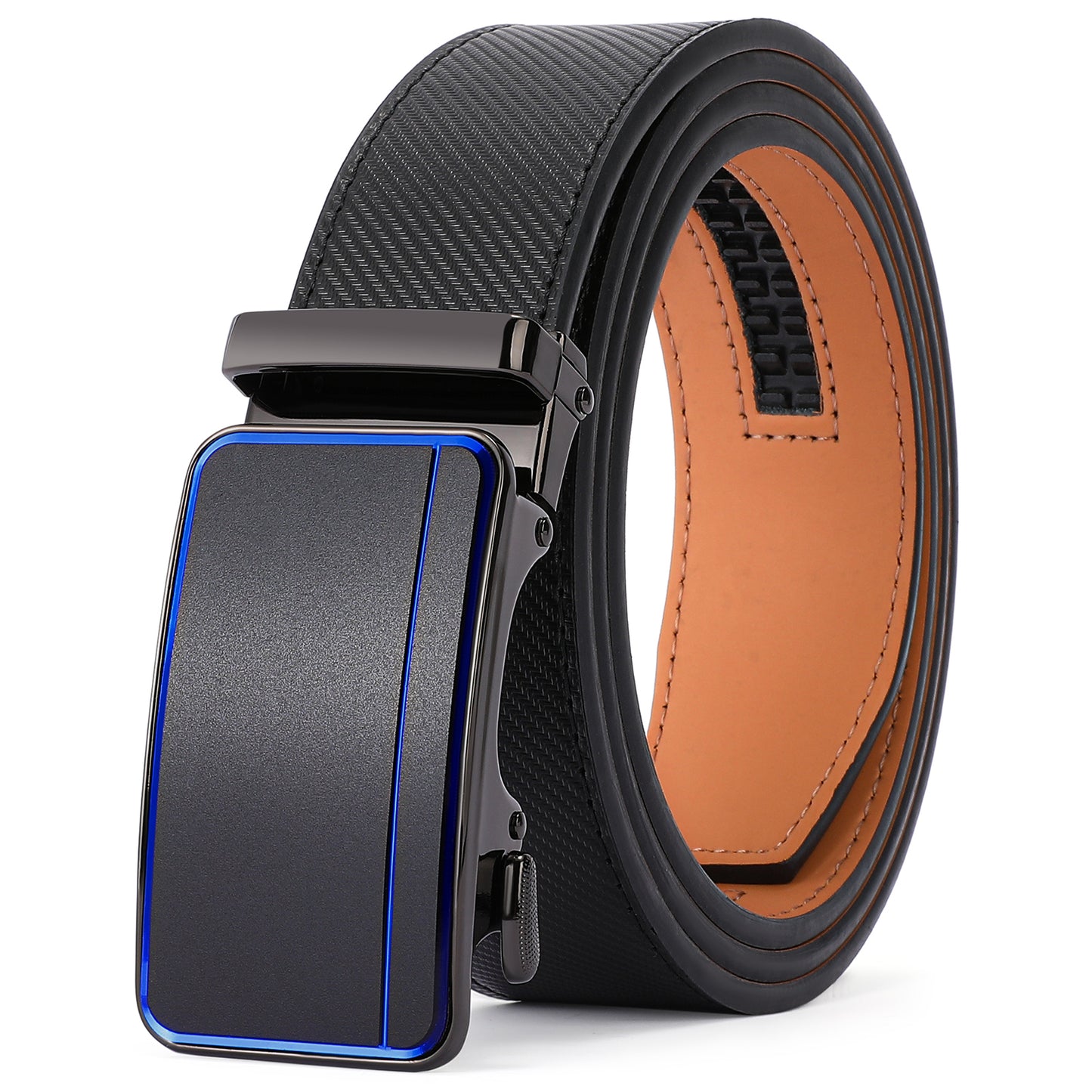 FALAN MULE Mens Belt,Slide Leather Ratchet Belt for Mens Dress Casual,Size Adjustable