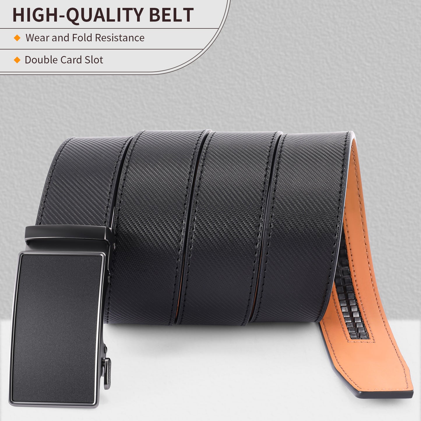 FALAN MULE Mens Belt,Slide Leather Ratchet Belt for Mens Dress Casual,Size Adjustable