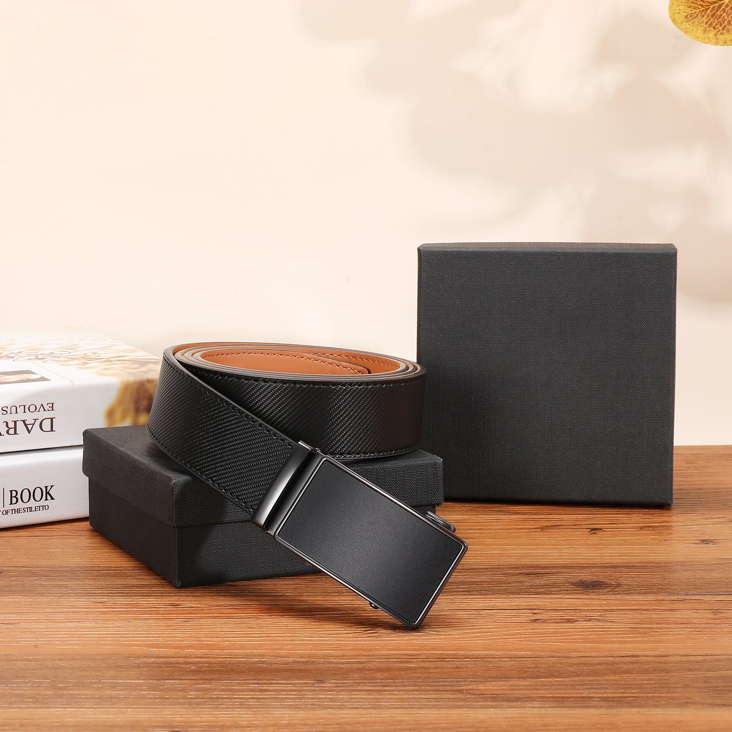 FALAN MULE Mens Belt,Slide Leather Ratchet Belt for Mens Dress Casual,Size Adjustable