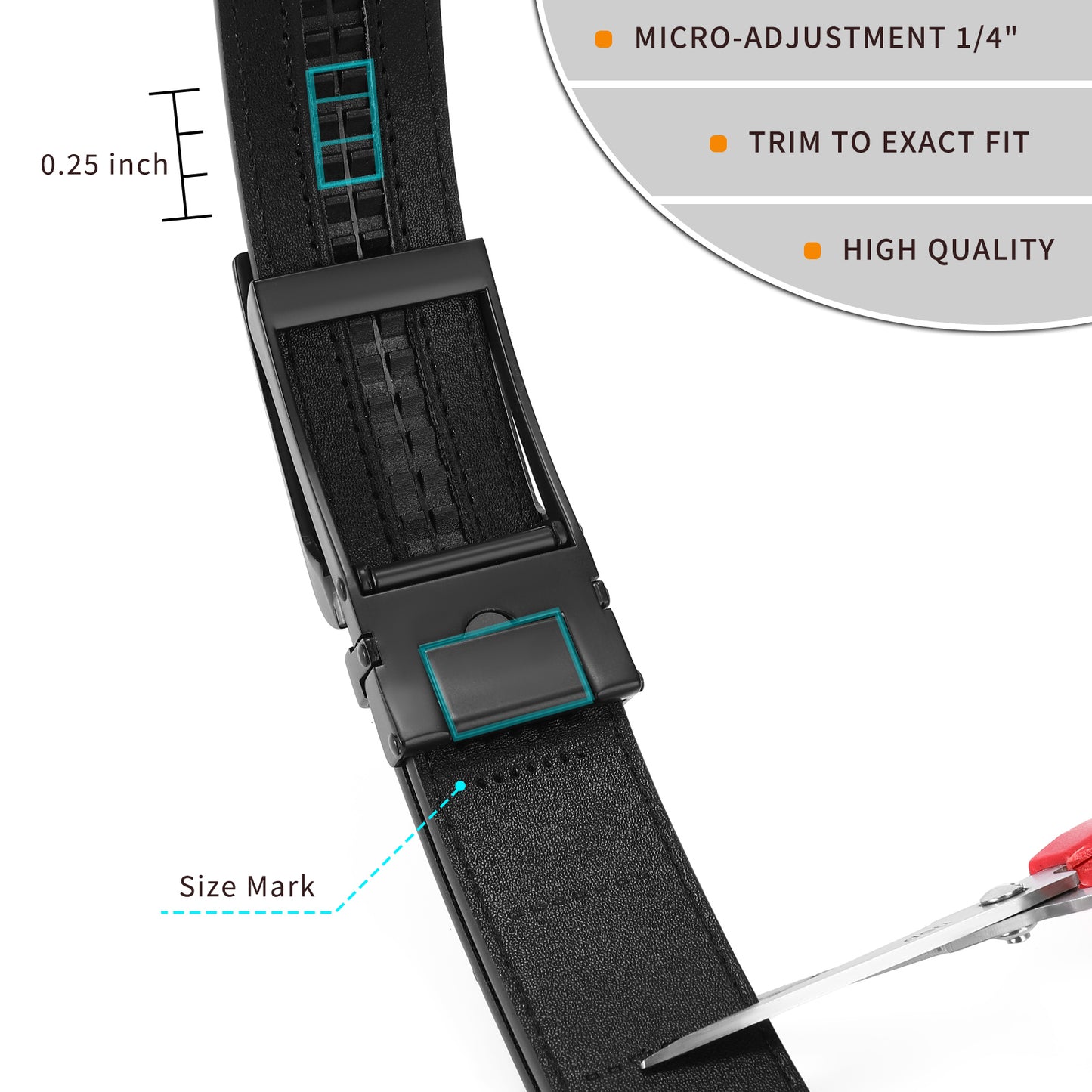 FALAN MULE Mens Belt,Slide Leather Ratchet Belt for Mens Dress Casual,Size Adjustable