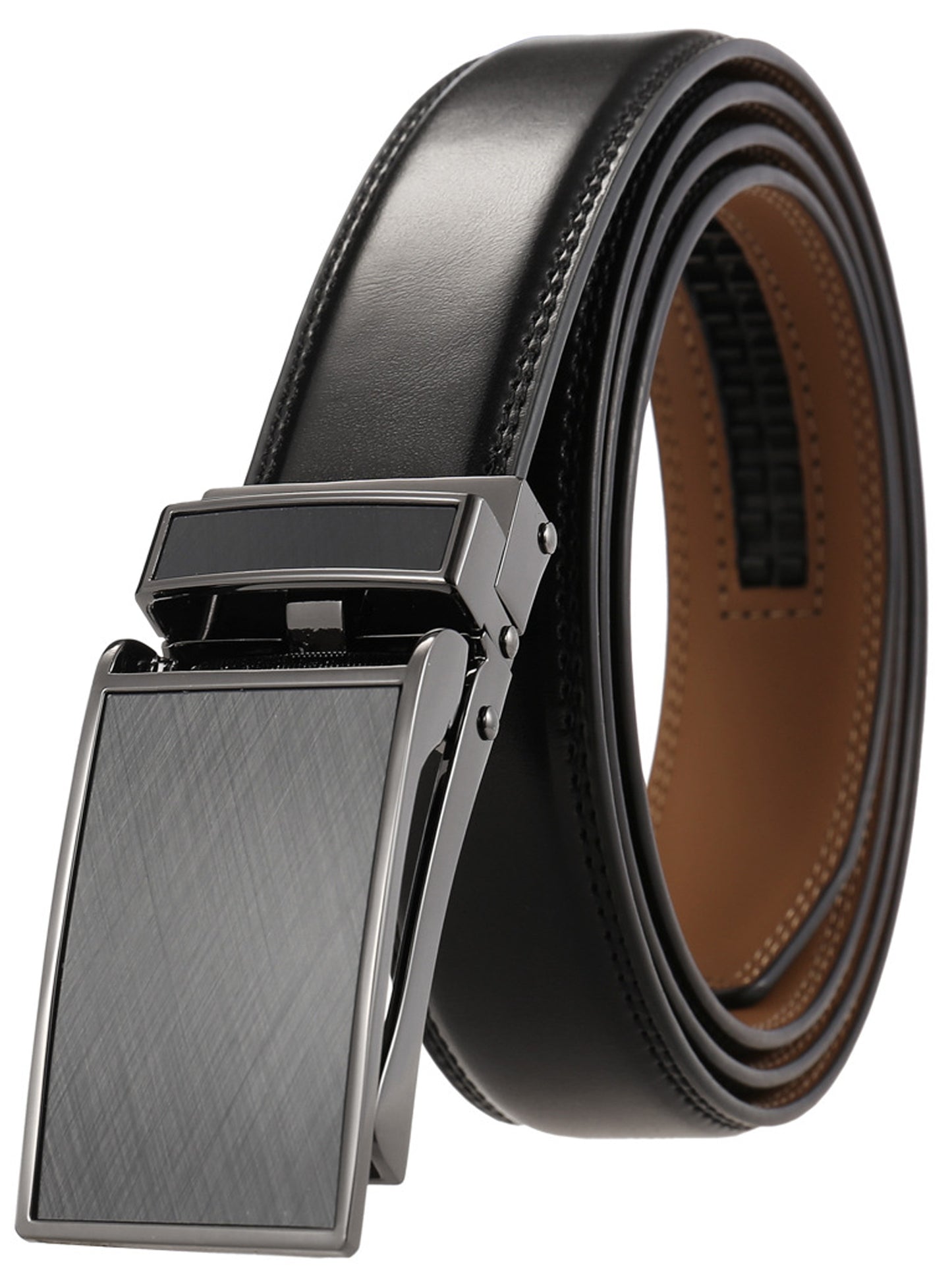 FALAN MULE  Belt for Mens,Slide Leather Ratchet Belt for Mens Dress Casual,Size Adjustable
