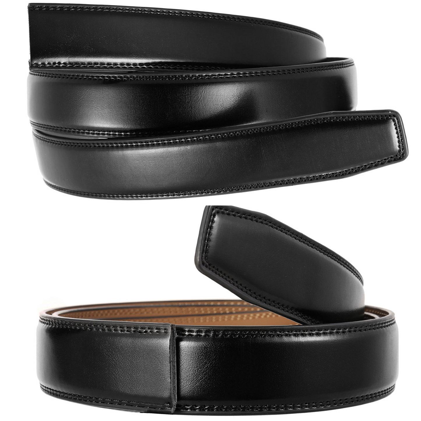 FALAN MULE  Belt for Mens,Slide Leather Ratchet Belt for Mens Dress Casual,Size Adjustable