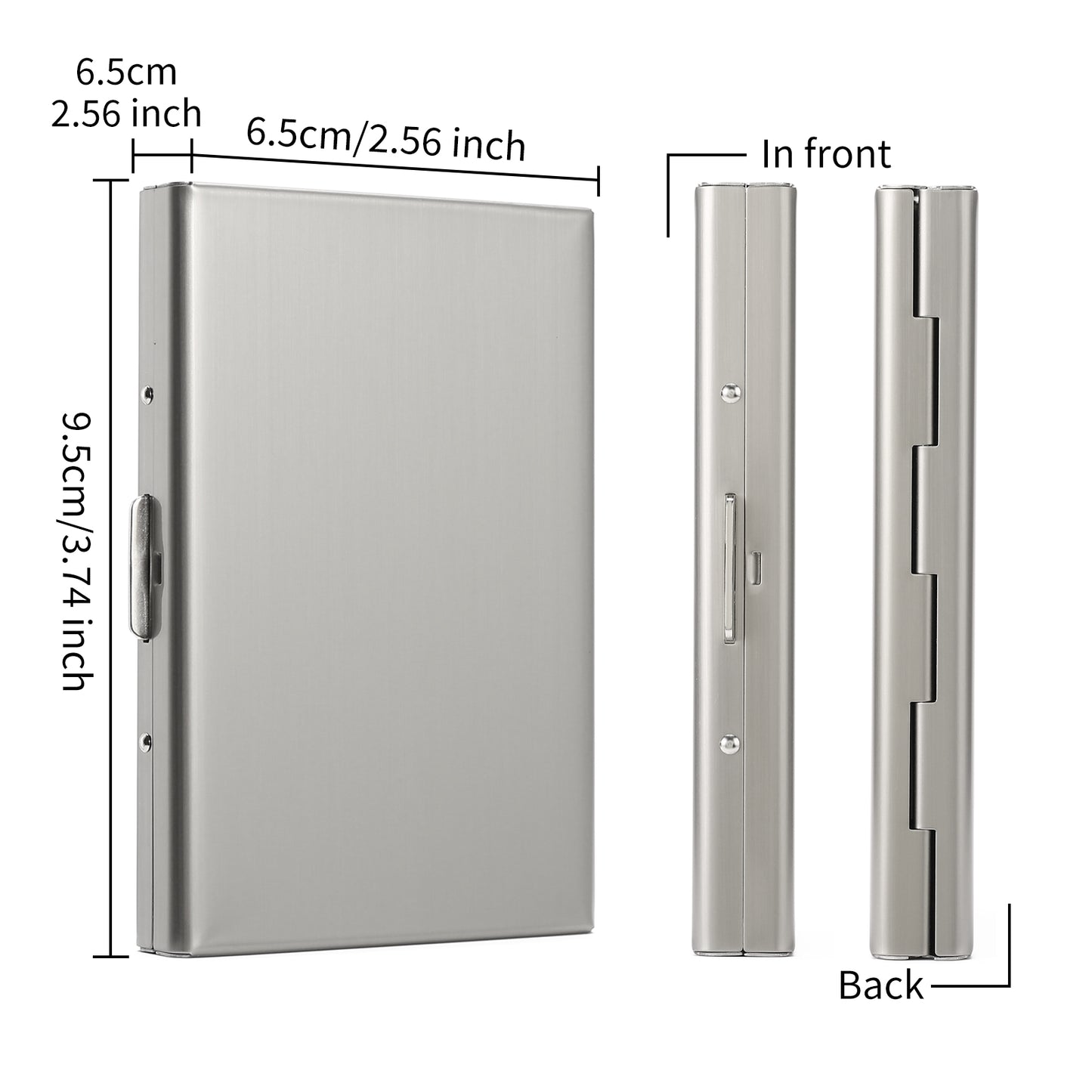 FALAN MULE Wallet for Men Stainless Steel Credit Card Wallet RFID Blocking Metal Case Pocket Business Card Holder for Women and Men