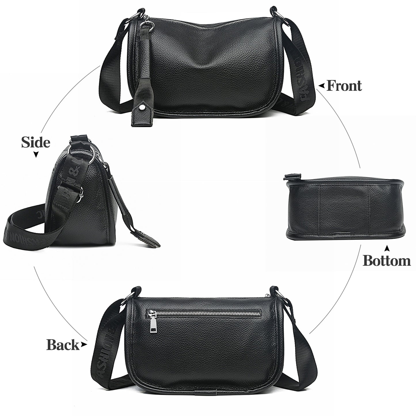 FALAN MULE Small Crossbody Bag for Women Trendy Design Genuine Leather Shoulder Handbags with Adjustable Strap