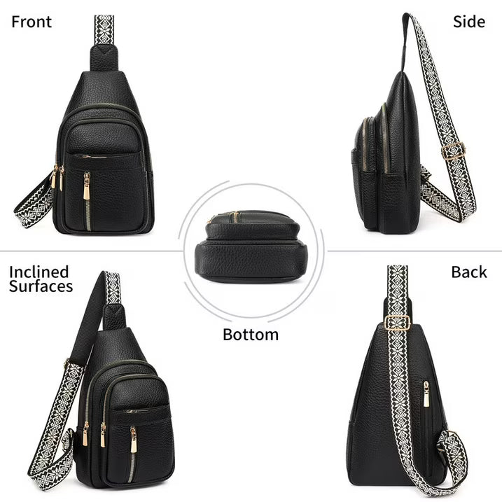 FALAN MULE Crossbody Bags for Women Trendy Leather Sling Chest Bag Fanny Packs for Women