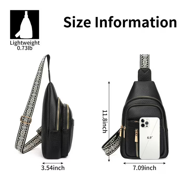 FALAN MULE Crossbody Bags for Women Trendy Leather Sling Chest Bag Fanny Packs for Women