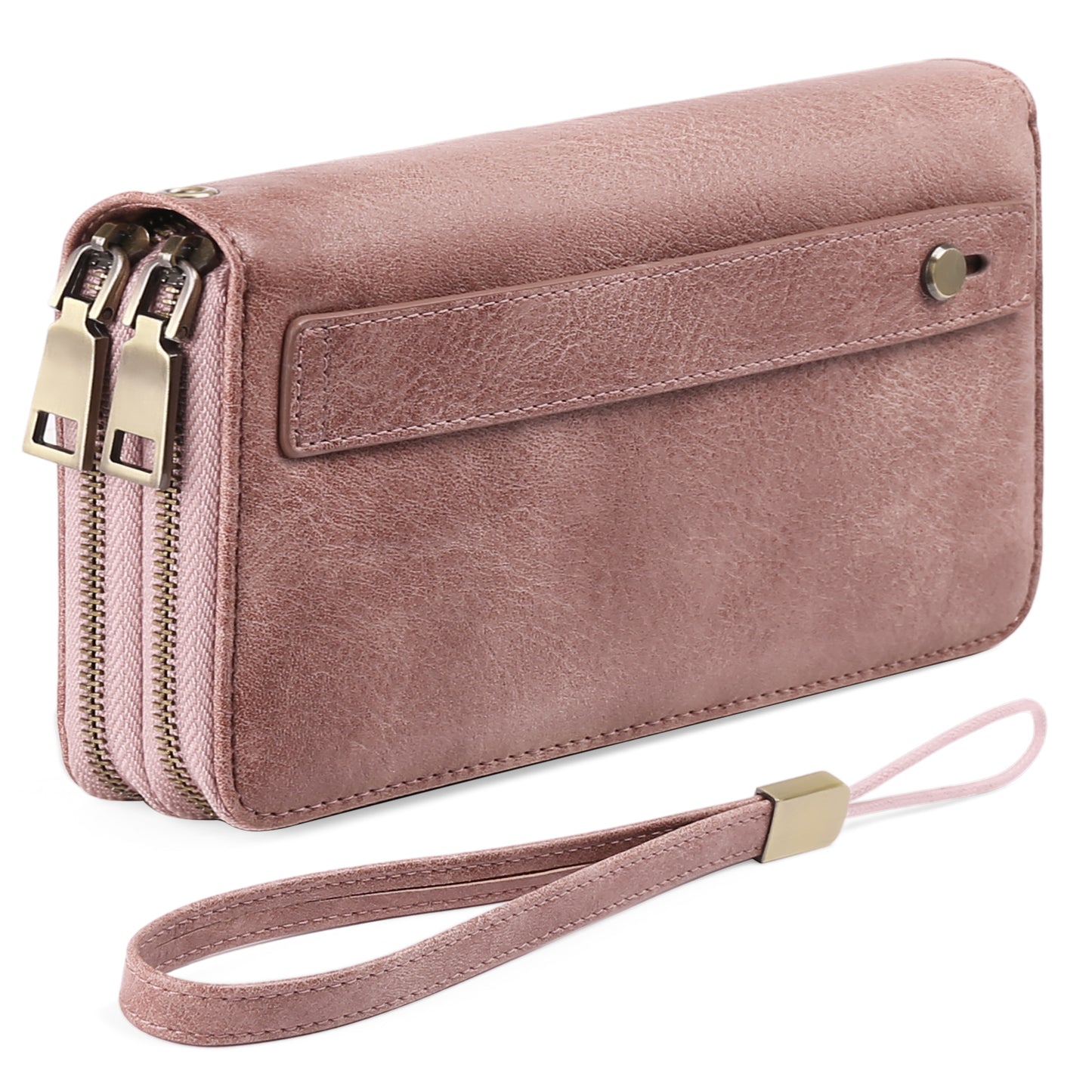 FALAN MULE Wallet for Women Clutch RFID Blocking Wristlet Leather Purse Large Capacity Credit Card Holder with Grip Hand Strap