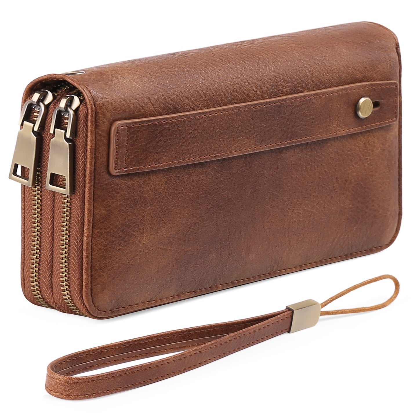 FALAN MULE Wallet for Women Clutch RFID Blocking Wristlet Leather Purse Large Capacity Credit Card Holder with Grip Hand Strap