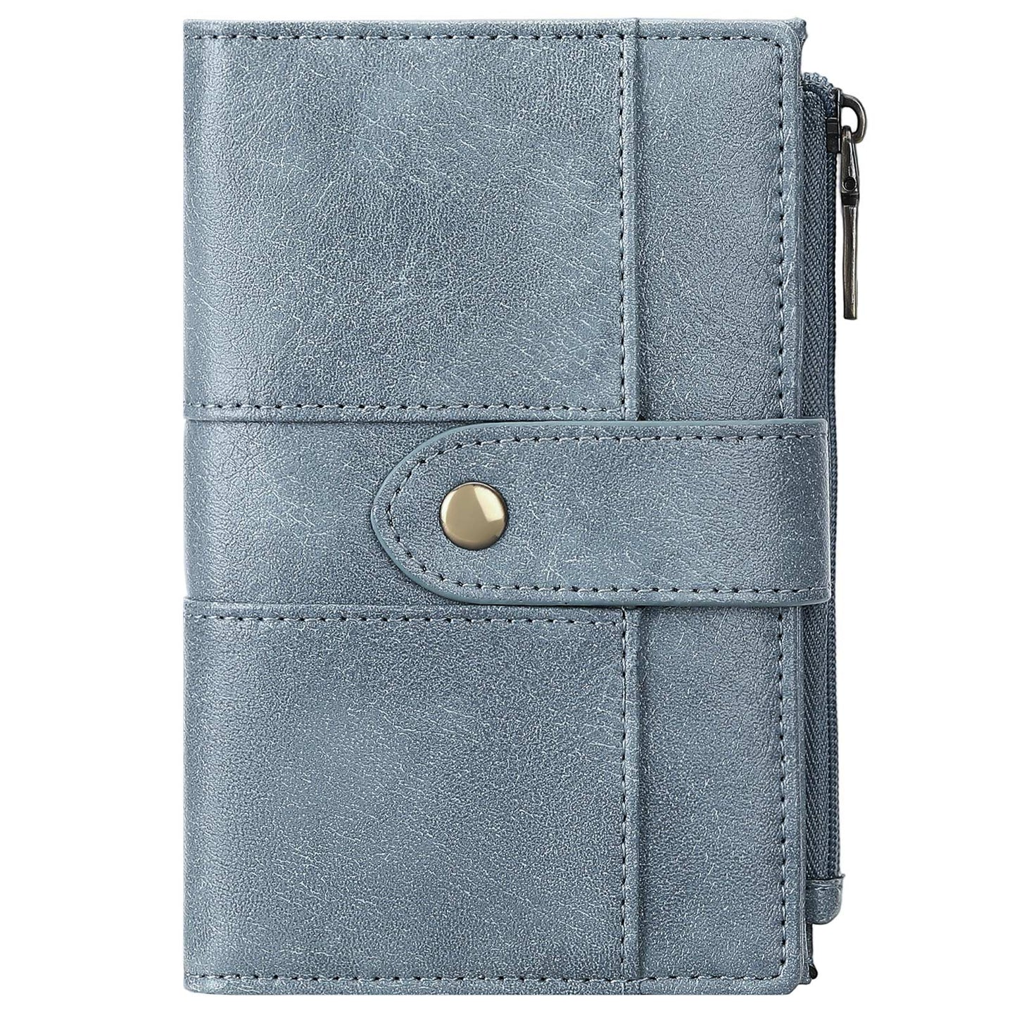 FALAN MULE Small Wallet for Women RIFD Leather Bifold Credit Card Holder with 3 ID Window