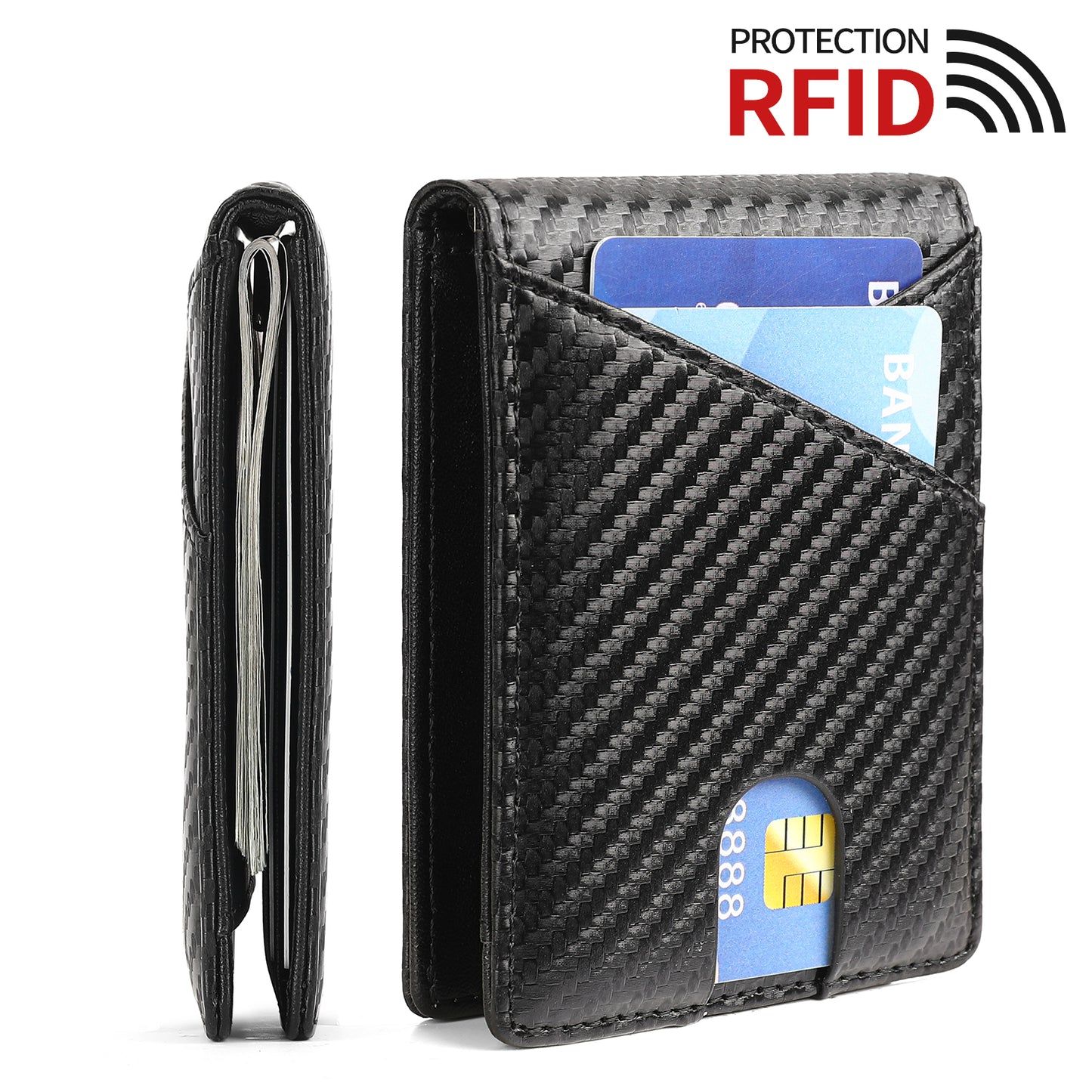 FALAN MULE Wallet for Men Bifold RFID Blocking Front Pockets Wallet Credit Card Holder Minimalist Leather Money Clip Mens Wallet with 12 card Slots