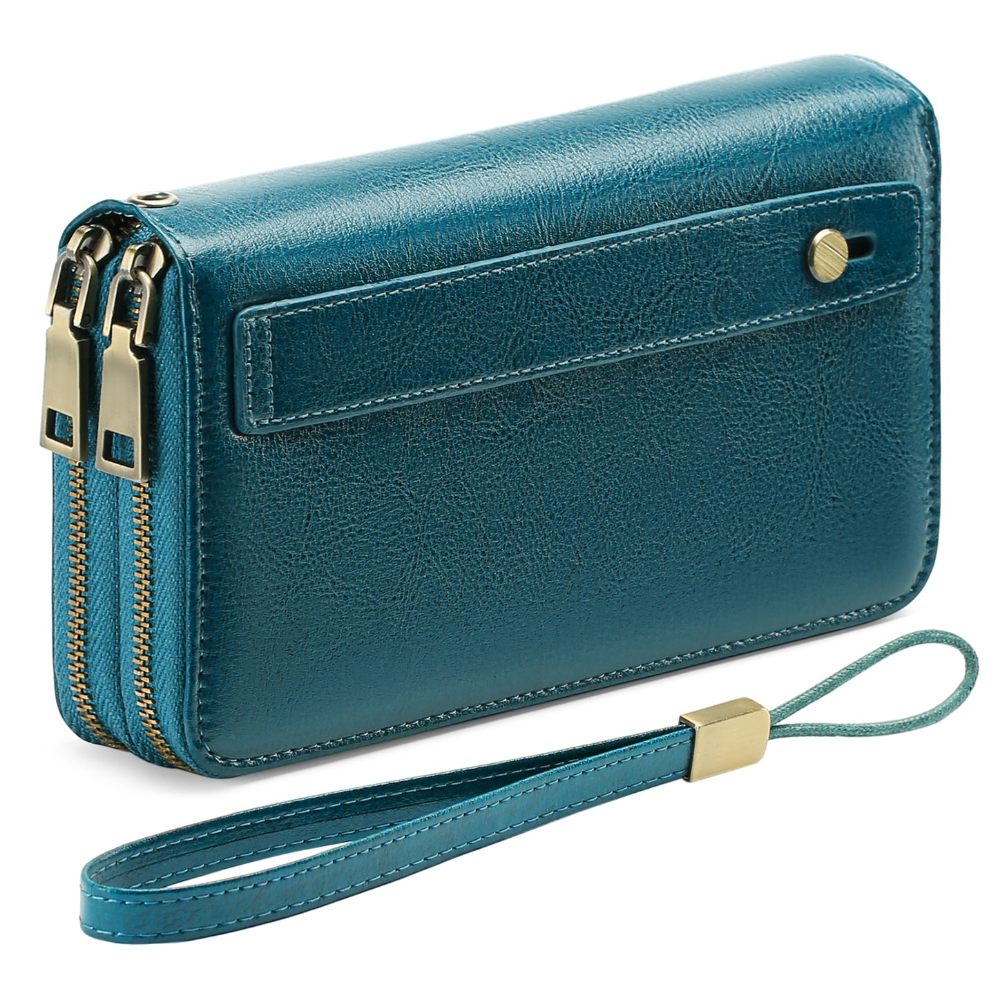 FALAN MULE Wallet for Women Clutch RFID Blocking Wristlet Leather Purse Large Capacity Credit Card Holder with Grip Hand Strap