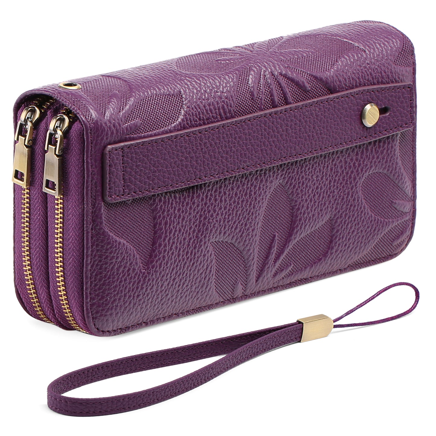 FALAN MULE Wallet for Women Clutch RFID Blocking Wristlet Leather Purse Large Capacity Credit Card Holder with Grip Hand Strap