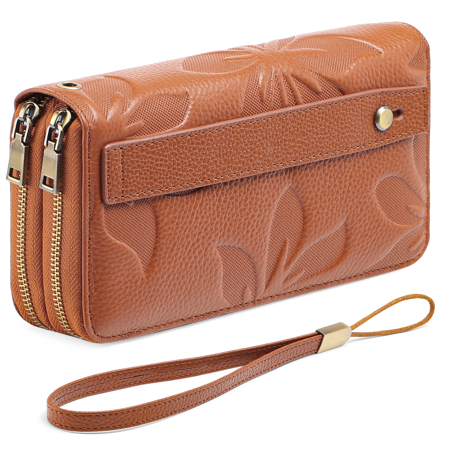 FALAN MULE Wallet for Women Clutch RFID Blocking Wristlet Leather Purse Large Capacity Credit Card Holder with Grip Hand Strap