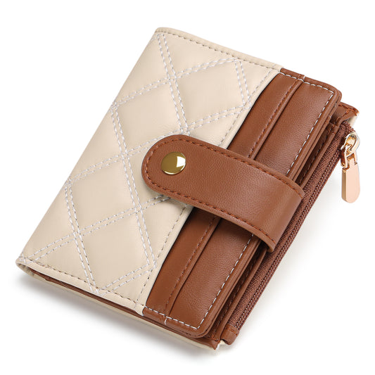 FALAN MULE Wallet for Woman Small Bifold RFID Blocking Leather Card Holder Wallet With Zipper Coin Pocket