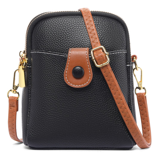 FALAN MULE Cell Phone Purses Small Genuine Leather with Adjustable Strap Crossbody Bags for Women