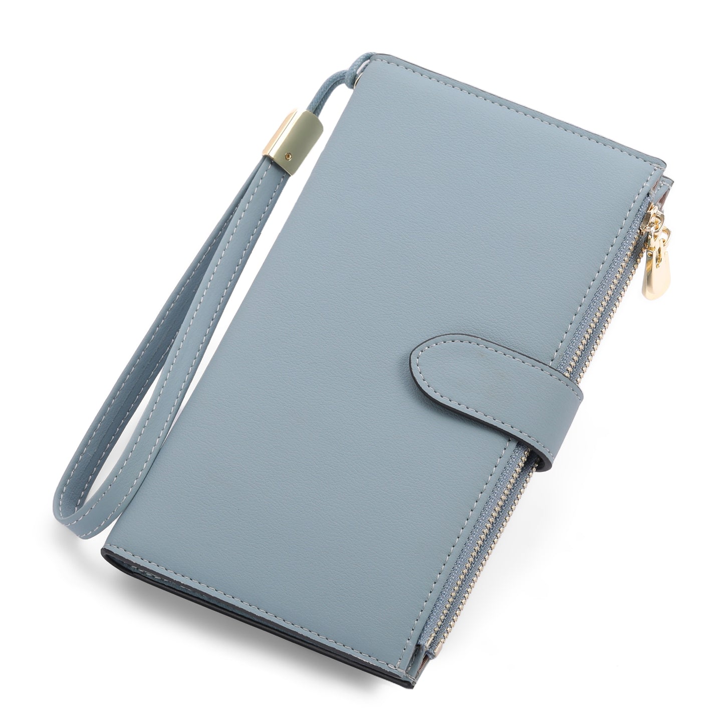 FALAN MULE Wallet Women Multi Card Slim Leather RFID Blocking Credit Card Holder Wallet Purse with Zipper Pocket