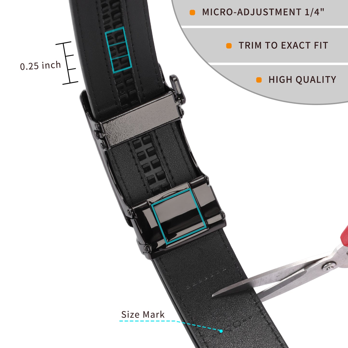 FALAN MULE Mens Belt Leather Ratchet Belt For Men Casual with Adjustable Buckle, Trim to Fit，Elegant Gift Box