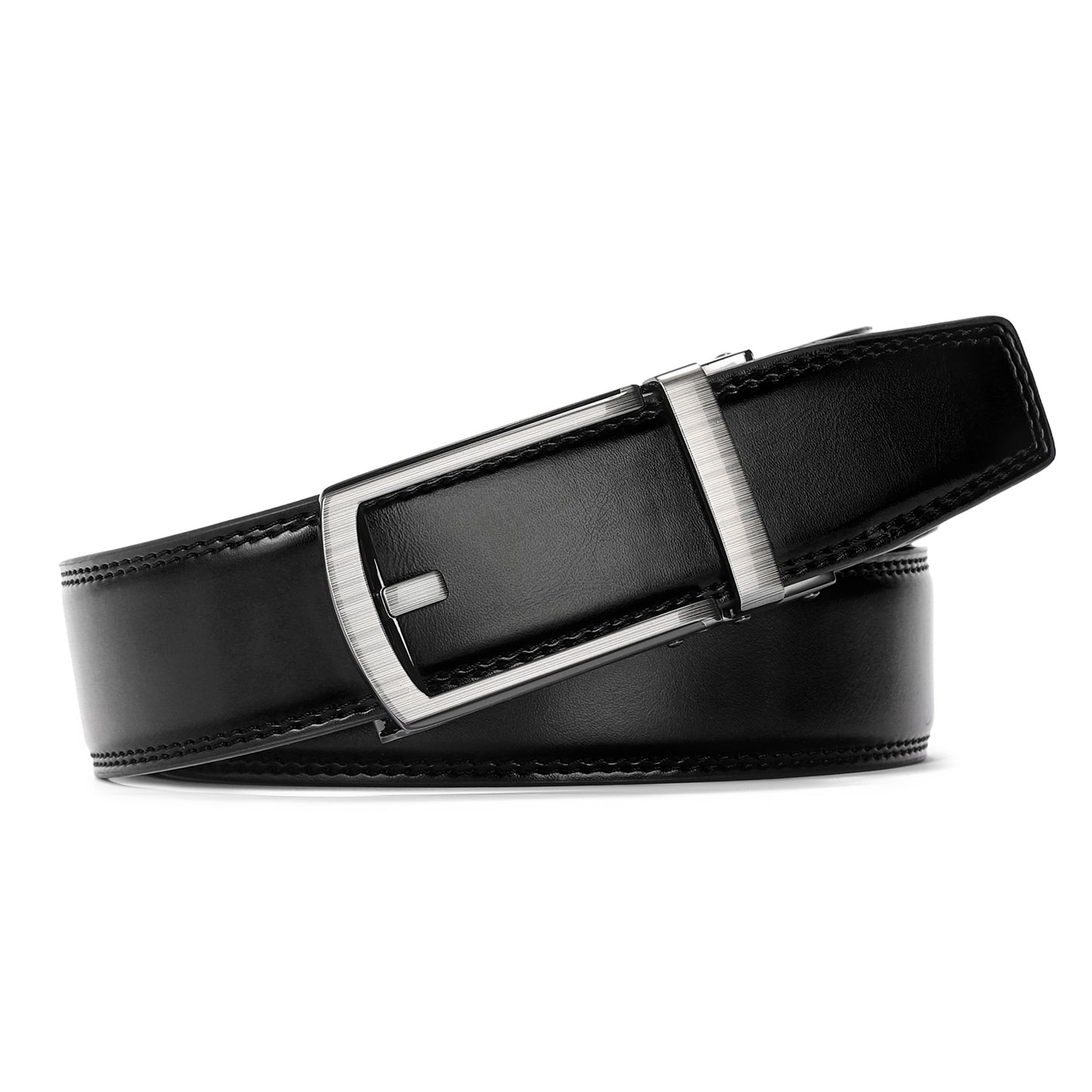 FALAN MULE Mens Belt Leather Ratchet Belt For Men Dress and Casual with Adjustable Buckle, Trim to Fit,Gift Box