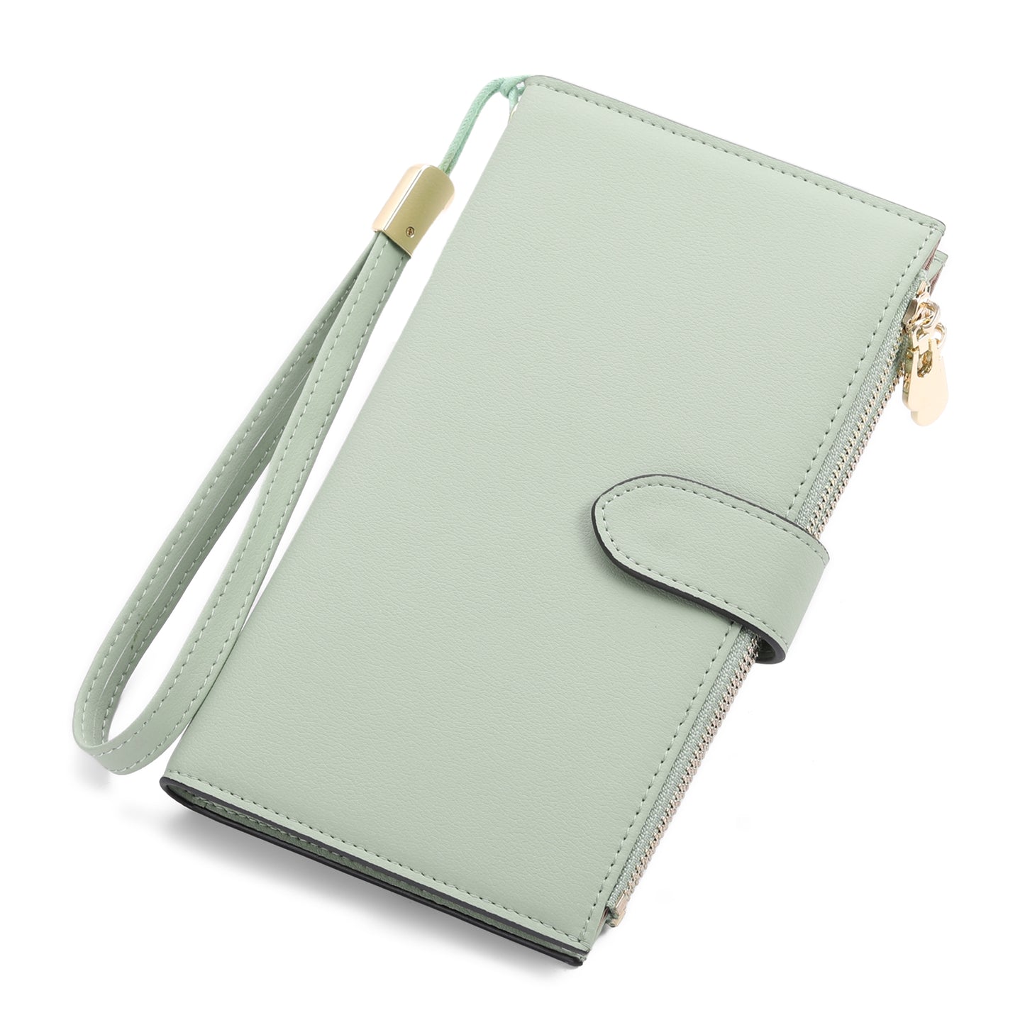 FALAN MULE Wallet Women Multi Card Slim Leather RFID Blocking Credit Card Holder Wallet Purse with Zipper Pocket