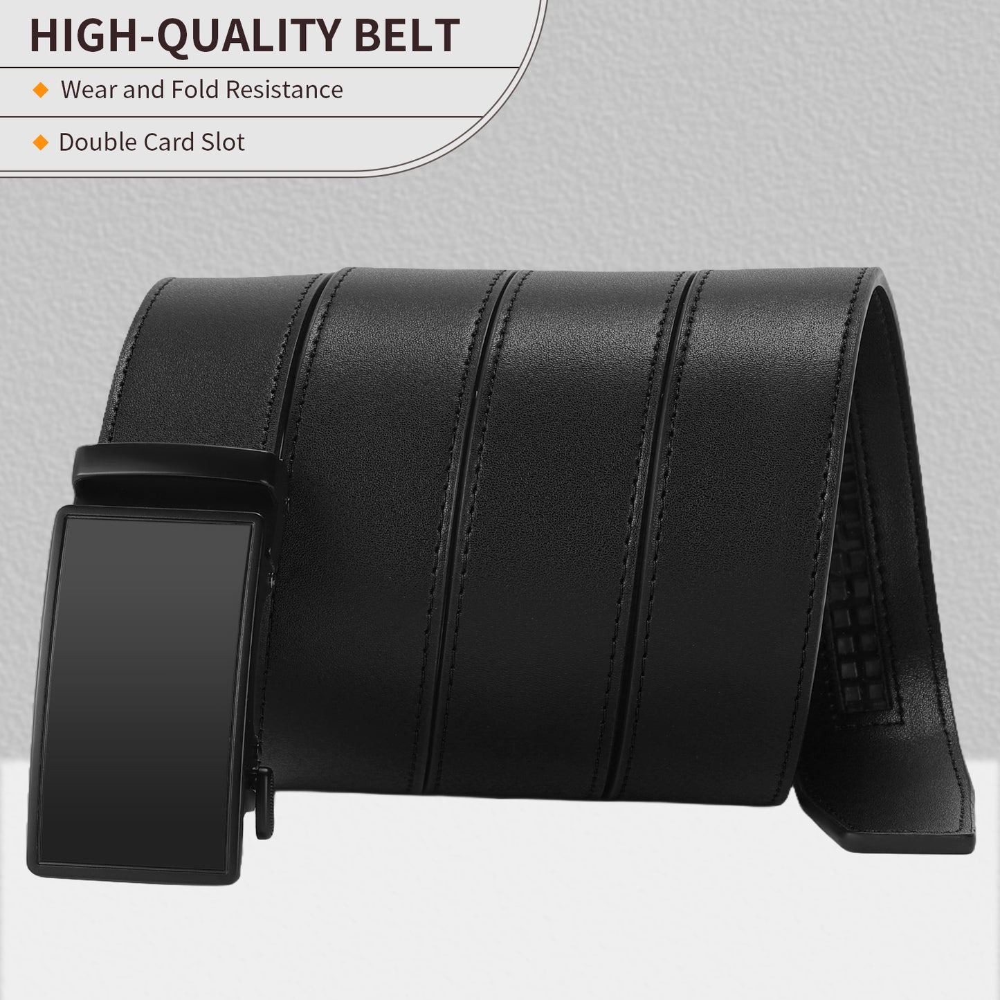 FALAN MULE Mens Belt Leather Ratchet Belt For Men Casual with Adjustable Buckle, Trim to Fit，Elegant Gift Box