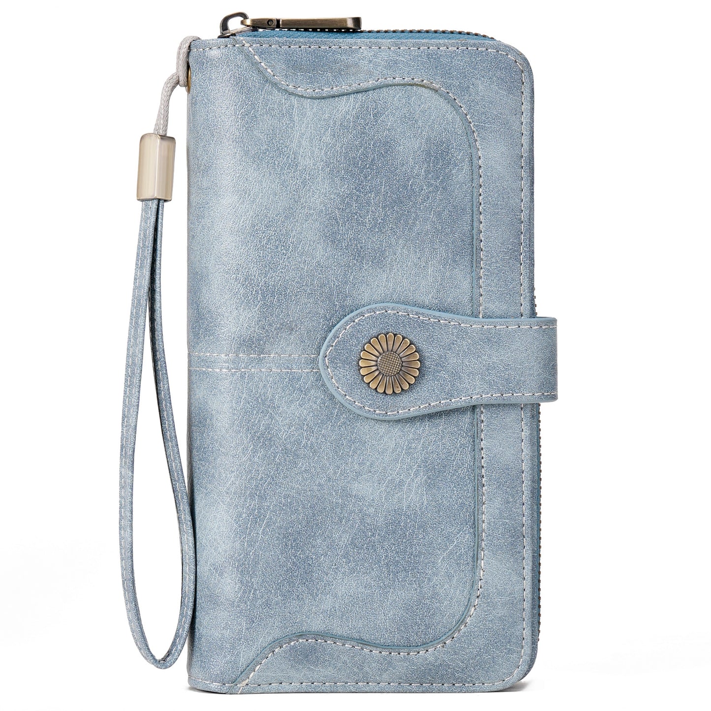 FALAN MULE Womens Wallet RFID Blocking Large Capacity Bifold Leather Credit Card Holder with Zipper Pocket Purse