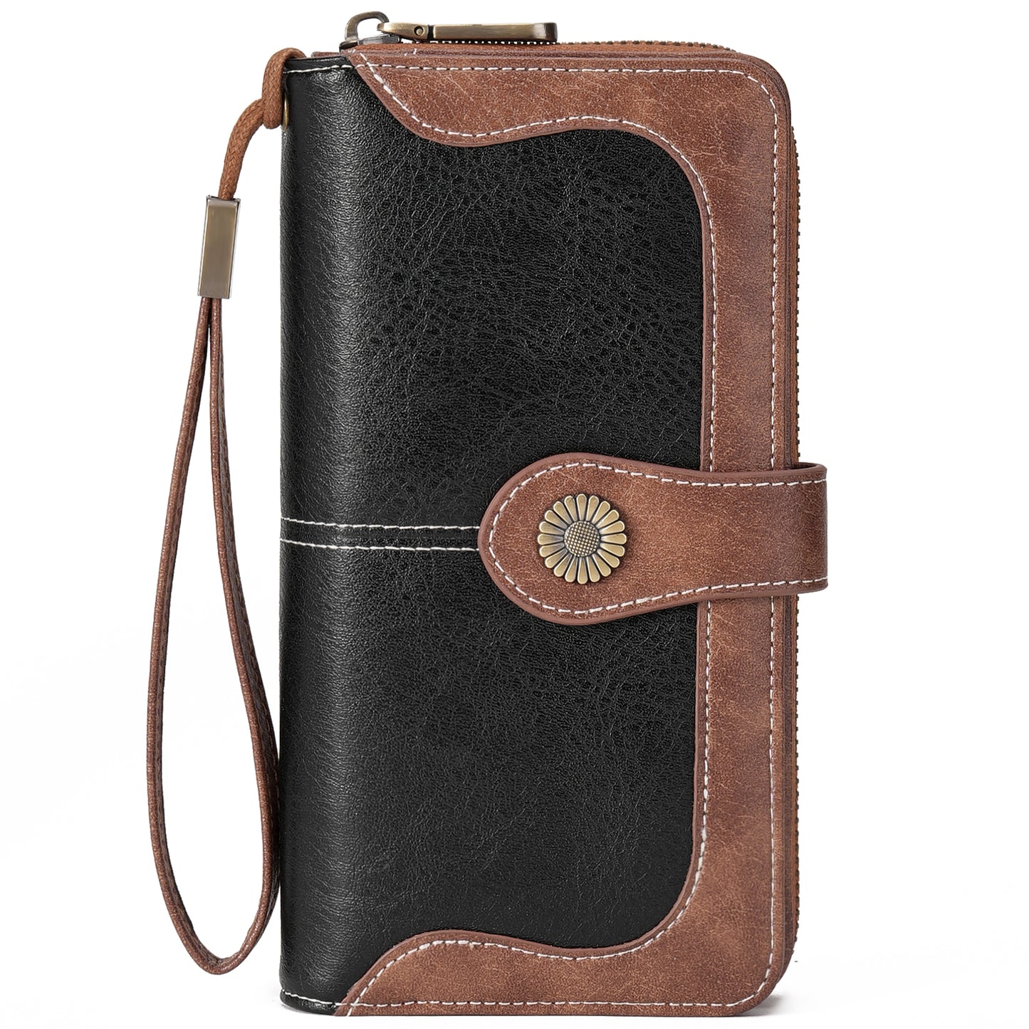 FALAN MULE Womens Wallet RFID Blocking Large Capacity Bifold Leather Credit Card Holder with Zipper Pocket Purse