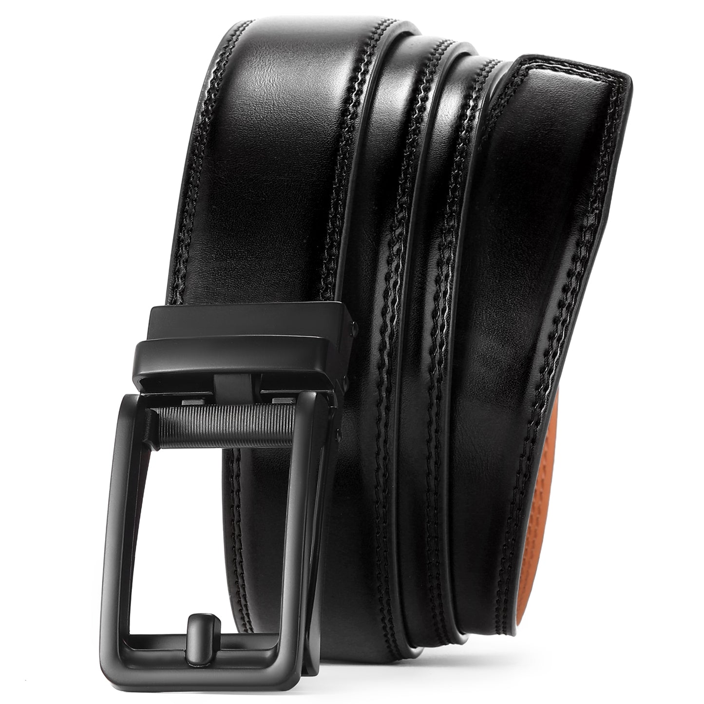 FALAN MULE Mens Belt Leather Ratchet Belt For Men Dress and Casual with Adjustable Buckle, Trim to Fit,Gift Box