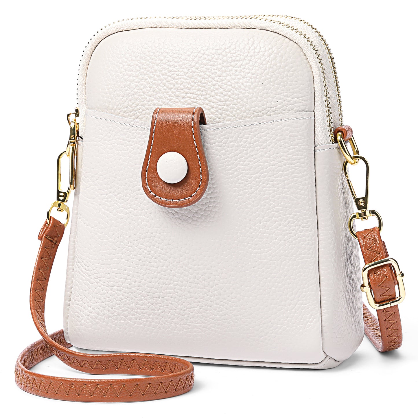 FALAN MULE Cell Phone Purses Small Genuine Leather with Adjustable Strap Crossbody Bags for Women