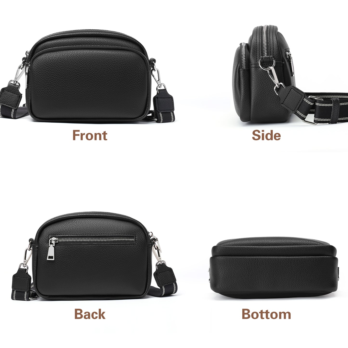 FALAN MULE Small Crossbody Bag for Women Trendy Design Genuine Leather Shoulder Handbags with Adjustable Strap