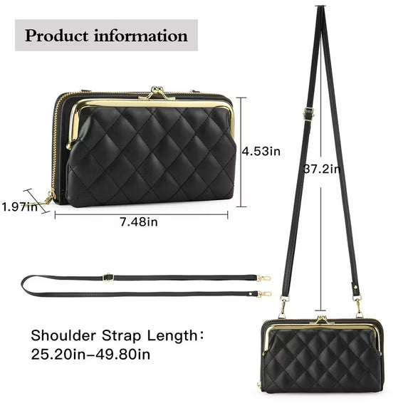 FALAN MULE Crossbody Bags for Women Cell Phone Wallet Purses Trendy Vegan Leather Handbags with Adjustable Shoulder Strap