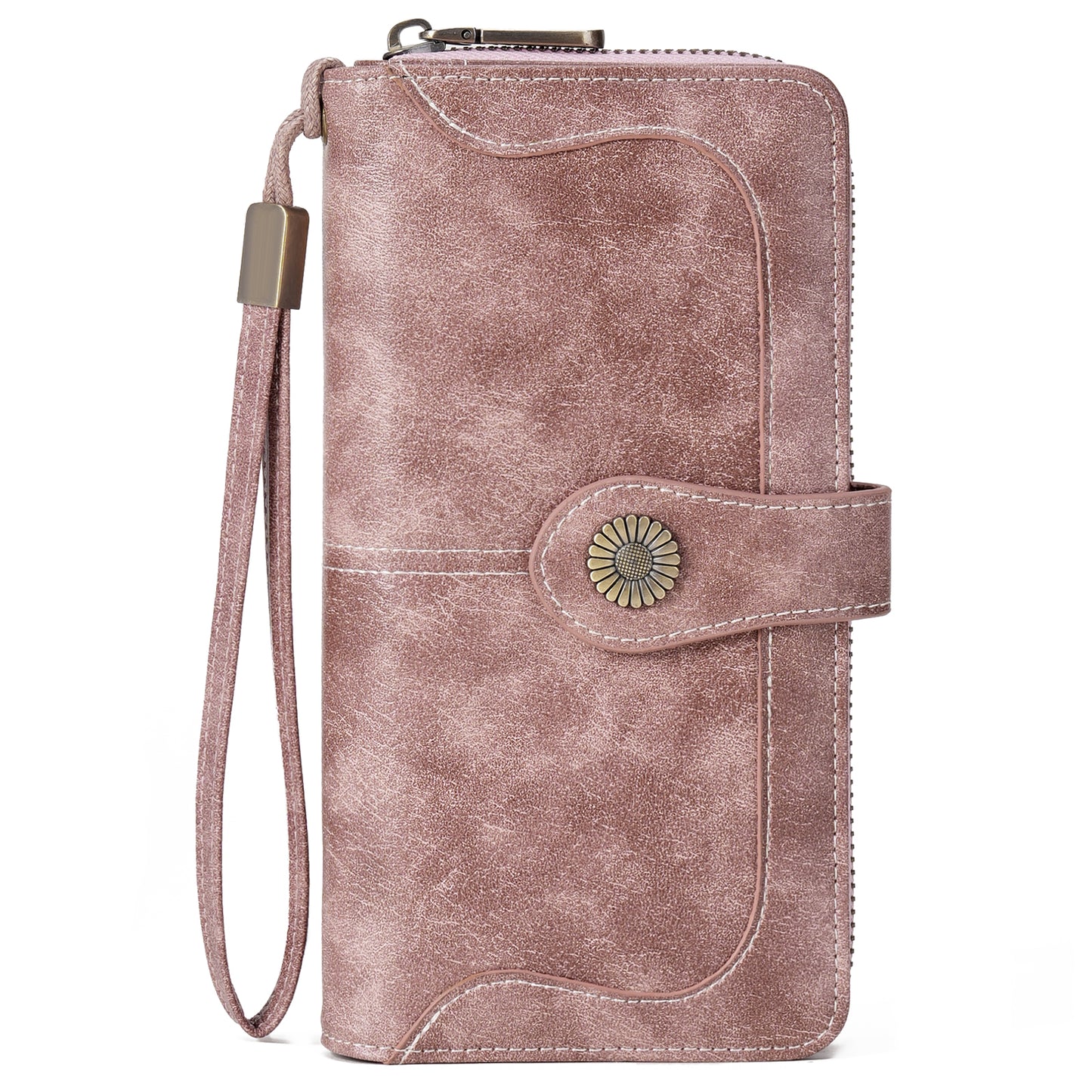 FALAN MULE Womens Wallet RFID Blocking Large Capacity Bifold Leather Credit Card Holder with Zipper Pocket Purse