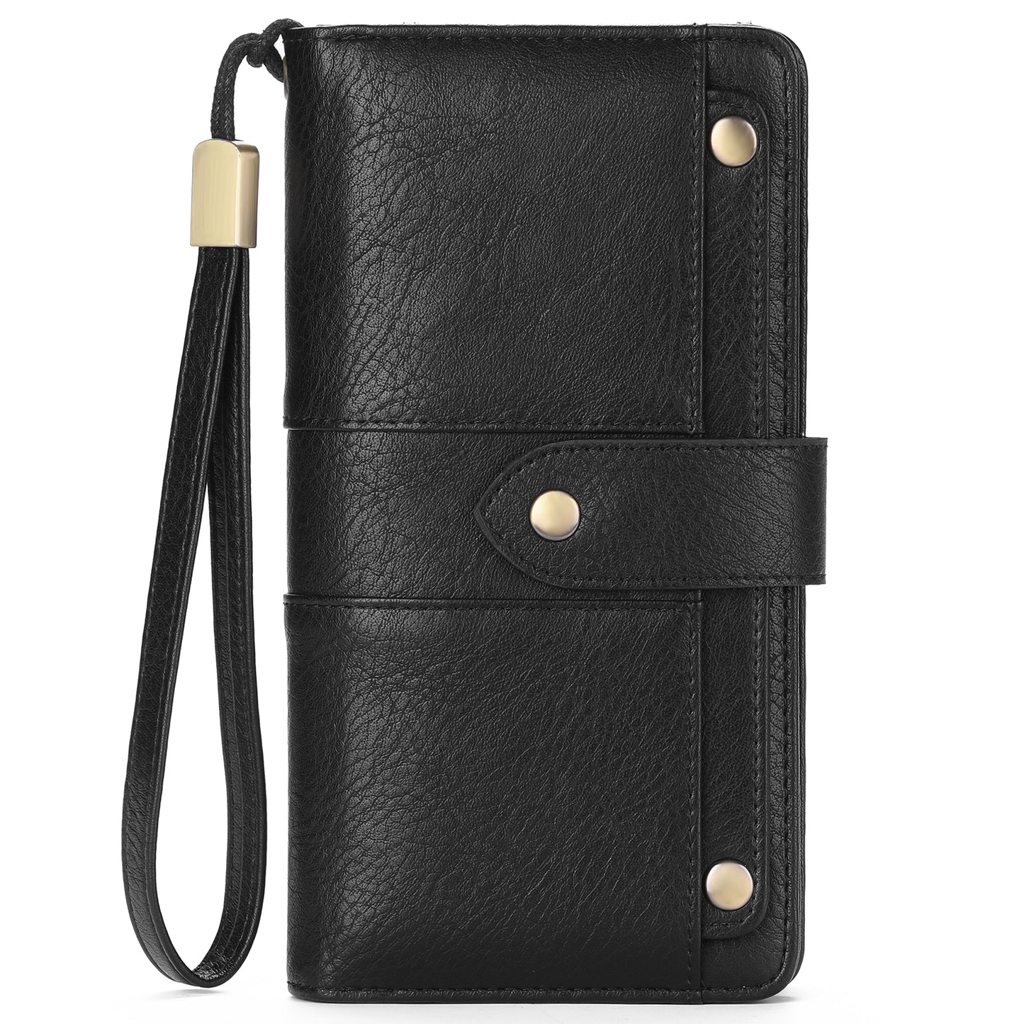 FALAN MULE Women Genuine Leather Wallet Large Capacity Bifold RFID Blocking Card Holder with Zipper Coin Pocket