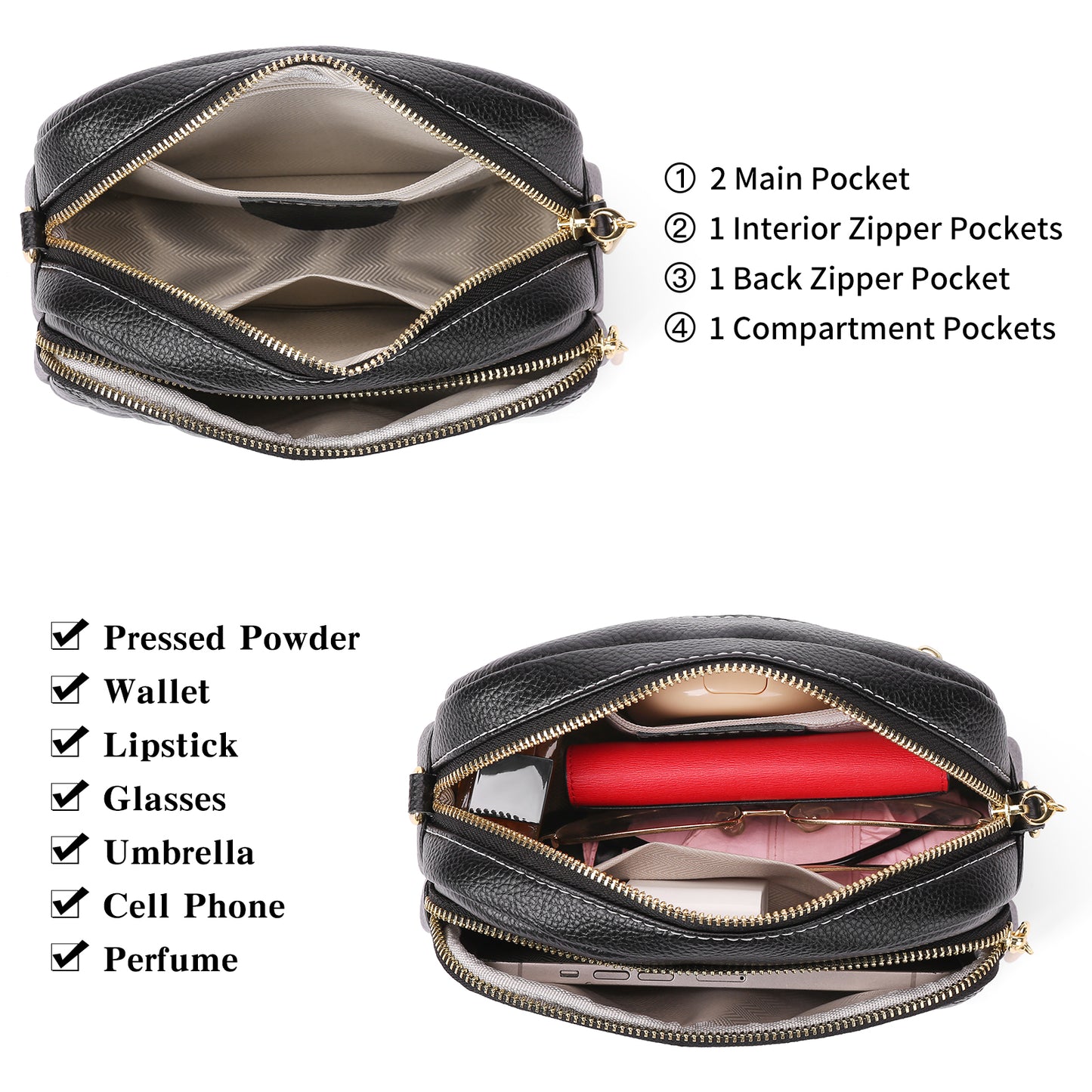 FALAN MULE Small Crossbody Bag for Women Trendy Design Genuine Leather Shoulder Handbags with Adjustable Strap