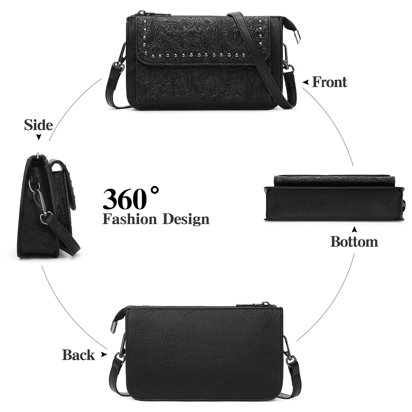 FALAN MULE Small Crossbody Bags for Women Vegan Leather Cell Phone Purse with Adjustable Strap