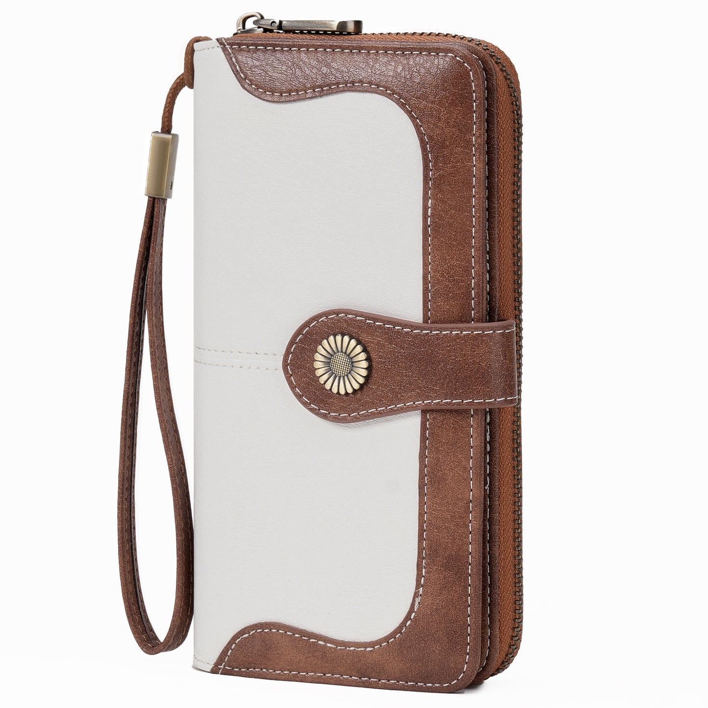 FALAN MULE Womens Wallet RFID Blocking Large Capacity Bifold Leather Credit Card Holder with Zipper Pocket Purse