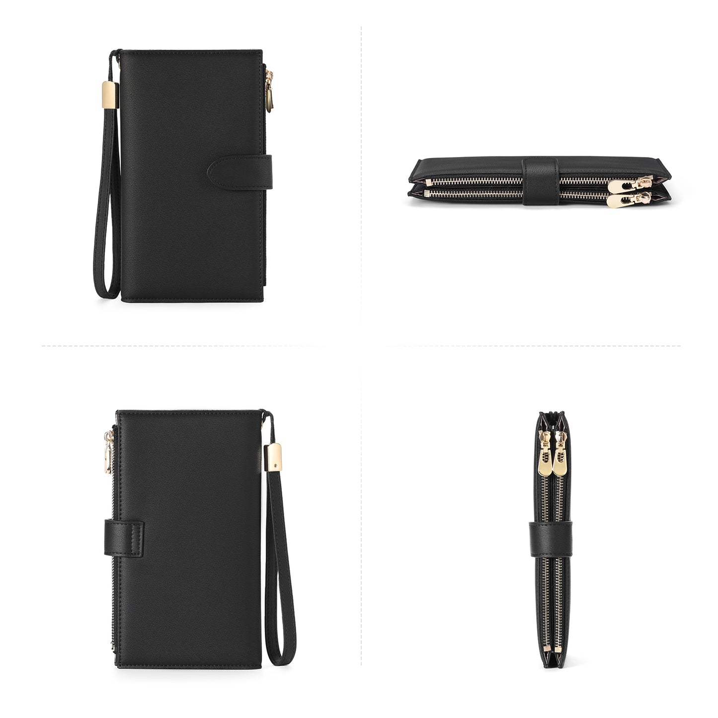 FALAN MULE Wallet Women Multi Card Slim Leather RFID Blocking Credit Card Holder Wallet Purse with Zipper Pocket