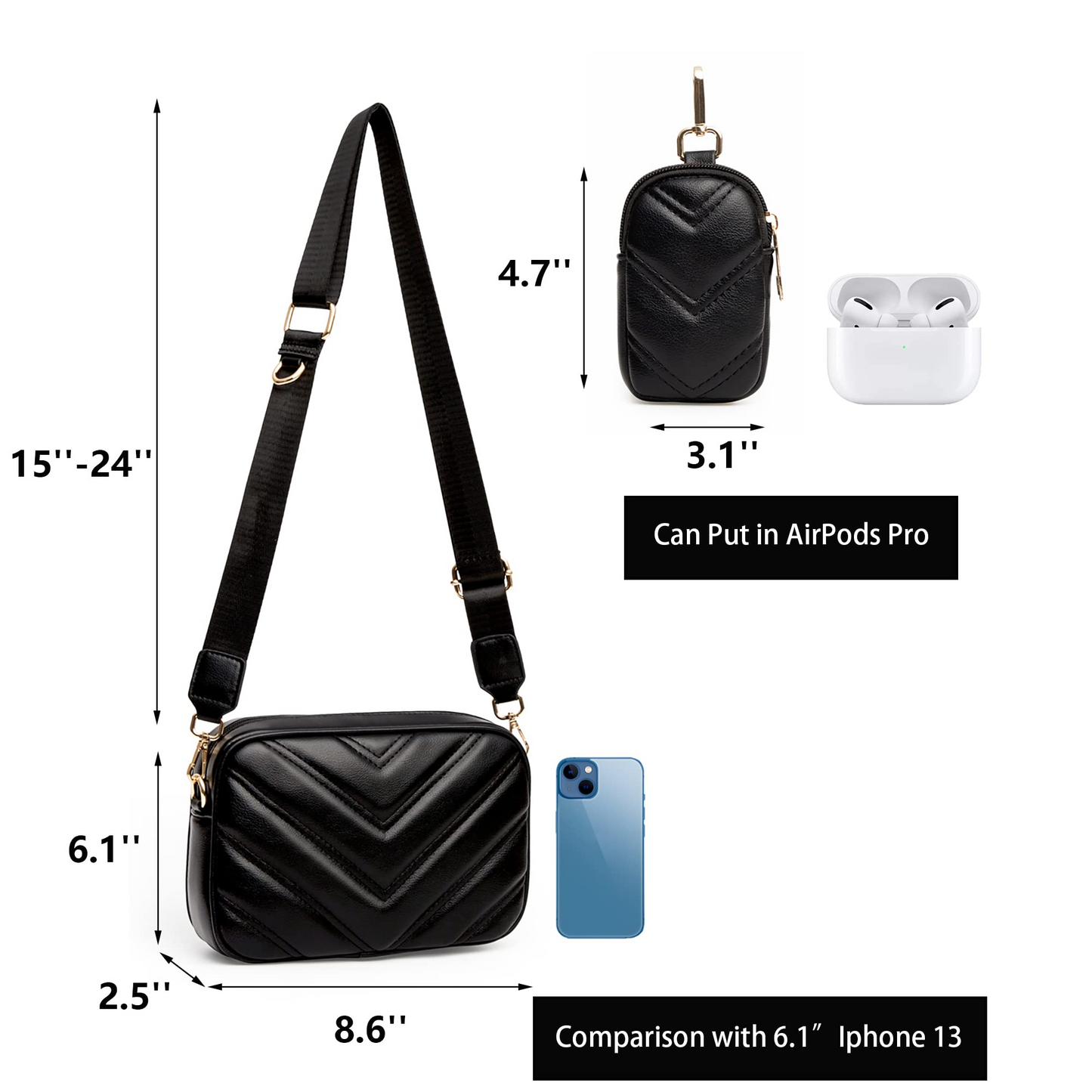 Falan Mule Women Small Crossbody Bag with Coin Purse Pouch Ladies Square Shoulder Handbags