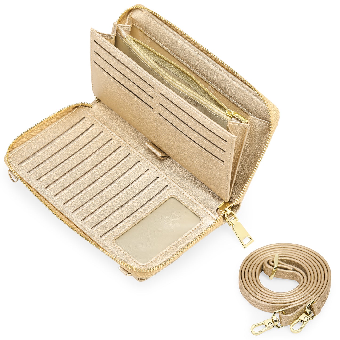 FALAN MULE Wallet for Women Phone Clutch RFID Blocking Vegan Leather Wristlet Purse Large Capacity Long Credit Card Holder with Grip Hand Strap