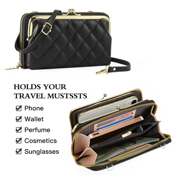 FALAN MULE Crossbody Bags for Women Cell Phone Wallet Purses Trendy Vegan Leather Handbags with Adjustable Shoulder Strap
