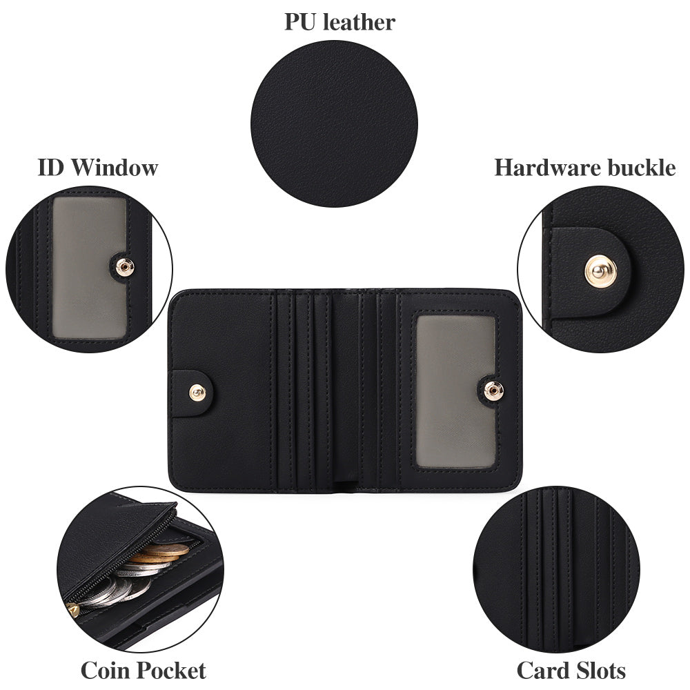 FALAN MULE Women Small Wallet Ladies Leather Bifold card holder RFID Blocking Coin Purse