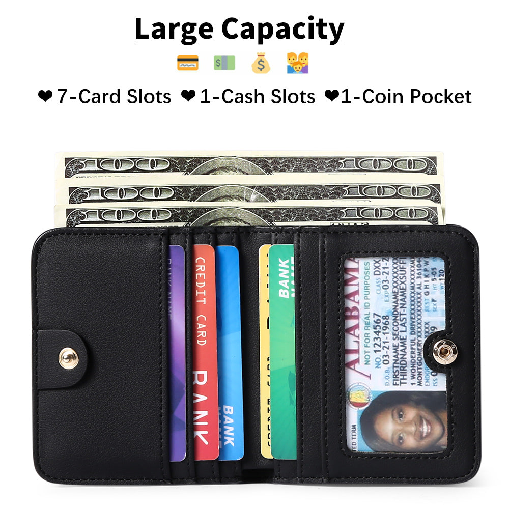 FALAN MULE Women Small Wallet Ladies Leather Bifold card holder RFID Blocking Coin Purse