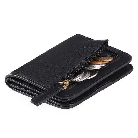 FALAN MULE Women Small Wallet Ladies Leather Bifold card holder RFID Blocking Coin Purse