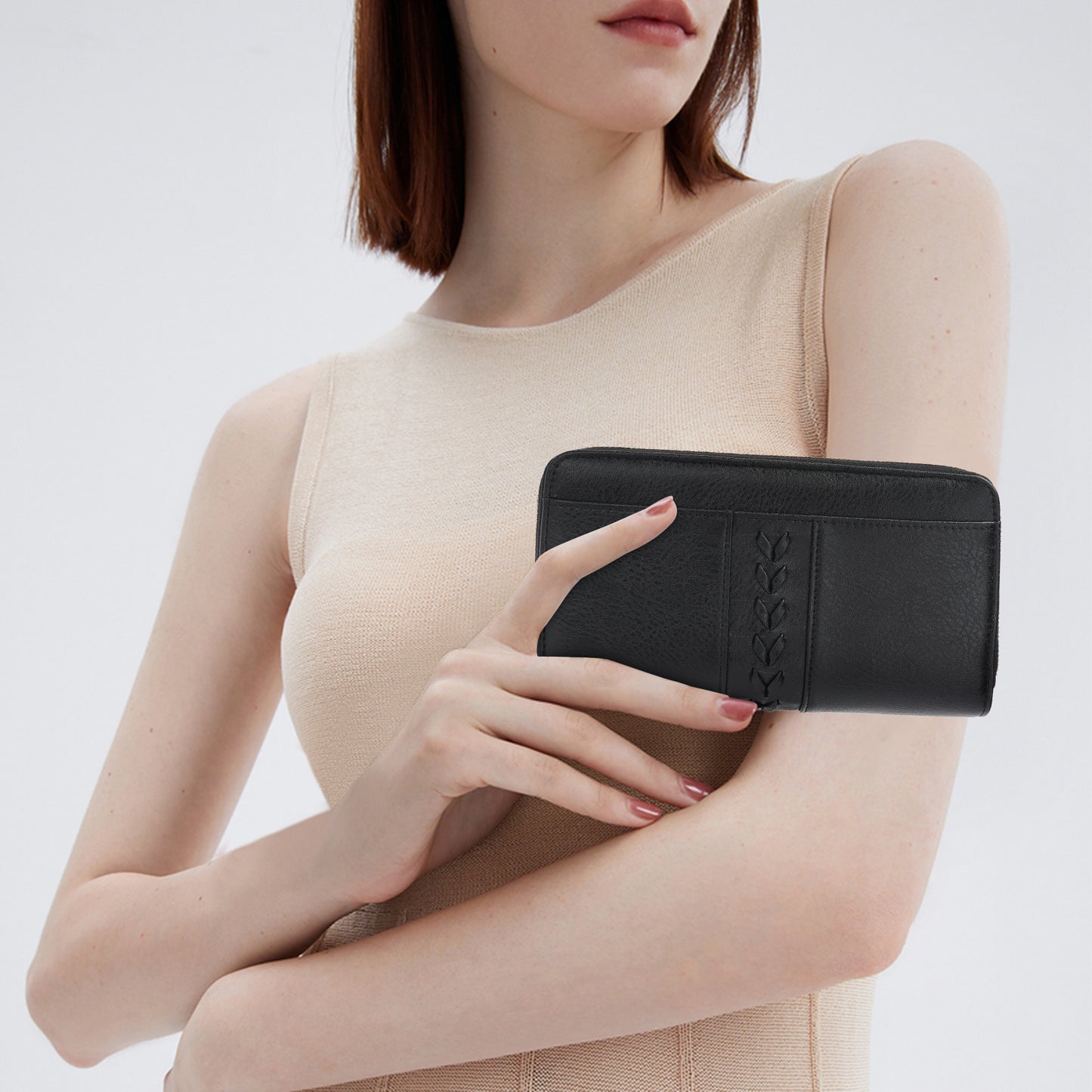 FALAN MULE Wallet for Women RFID Blocking Leather Large Capacity Zip Around Ladies Card Holdr Phone Purse Wristlet