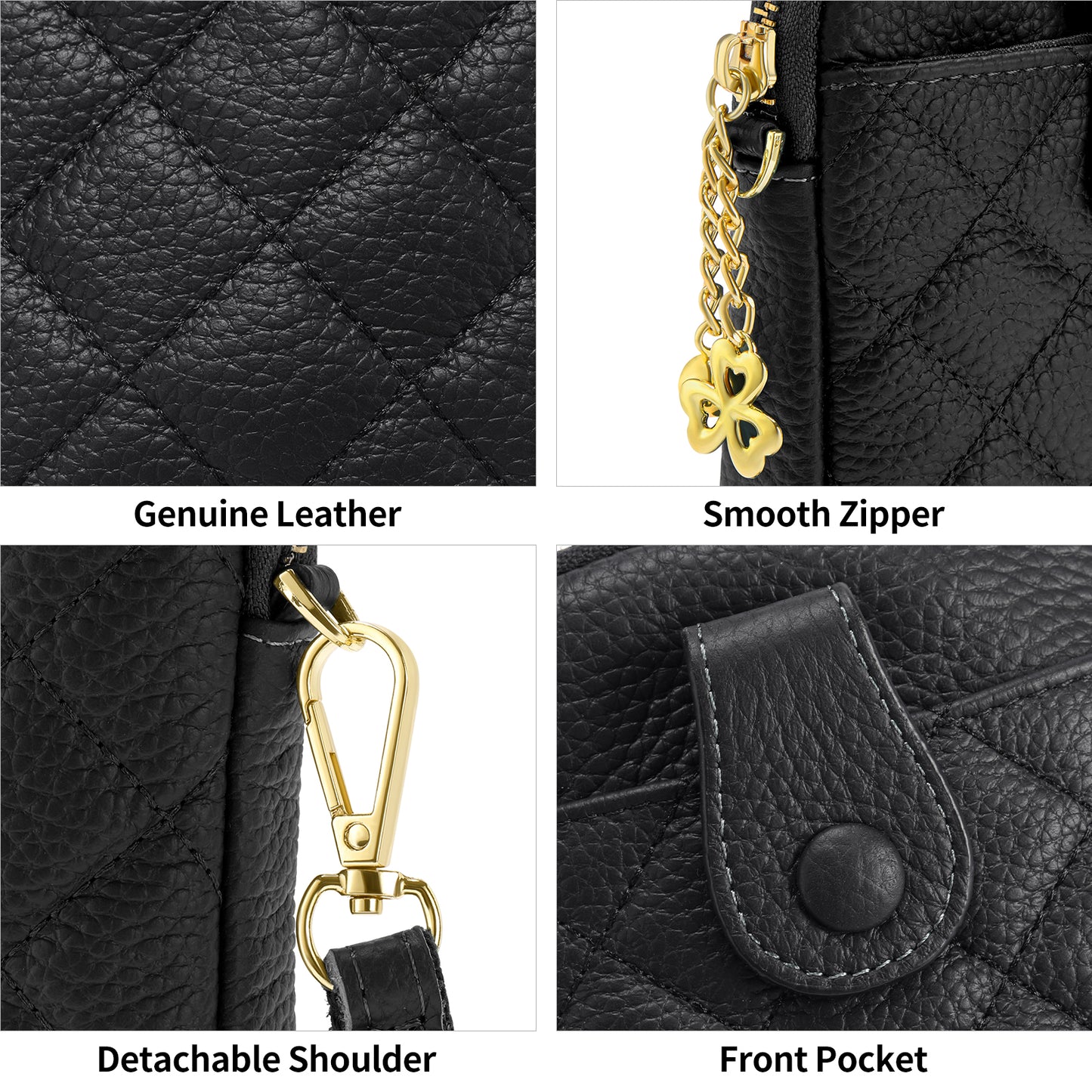 FALAN MULE Small Crossbody Bags for Women Trendy,Genuine Leather Cell Phone Bag Wallet Purses with Adjustable Strap