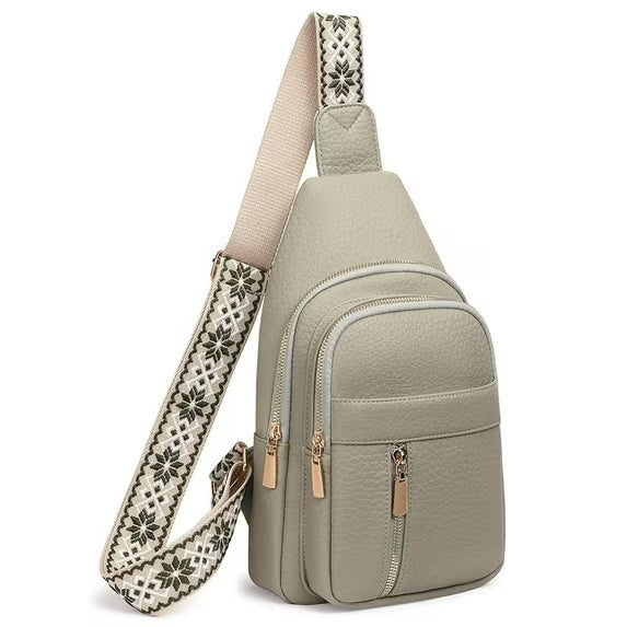 FALAN MULE Crossbody Bags for Women Trendy Leather Sling Chest Bag Fanny Packs for Women
